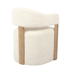 DÉJA Eetkamerstoel Niva Beige/Walnoot met Wielen