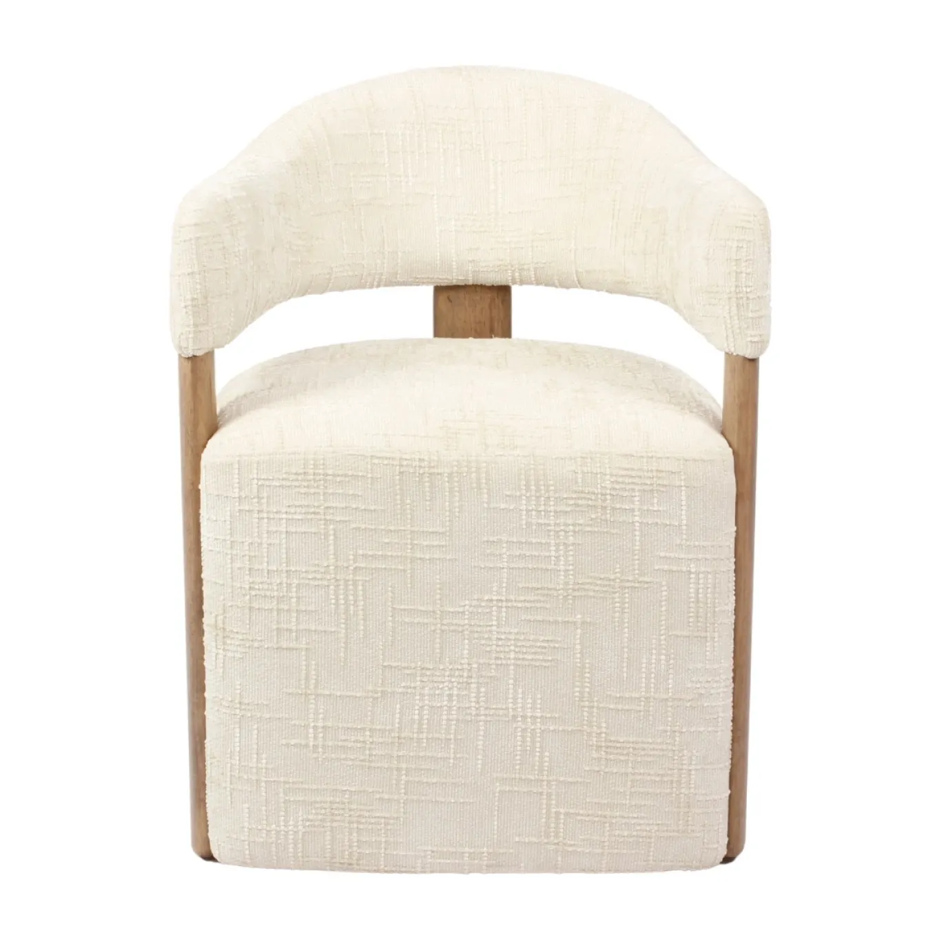 DÉJA Eetkamerstoel Niva Beige/Walnoot met Wielen