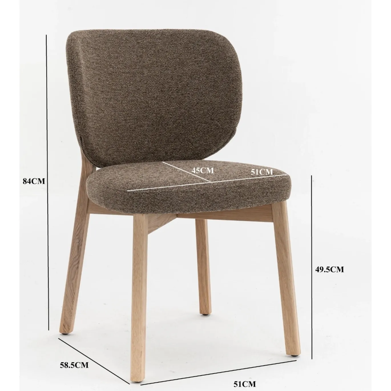 DÉJA Eetkamerstoel Nobu Taupe/Naturel Eiken
