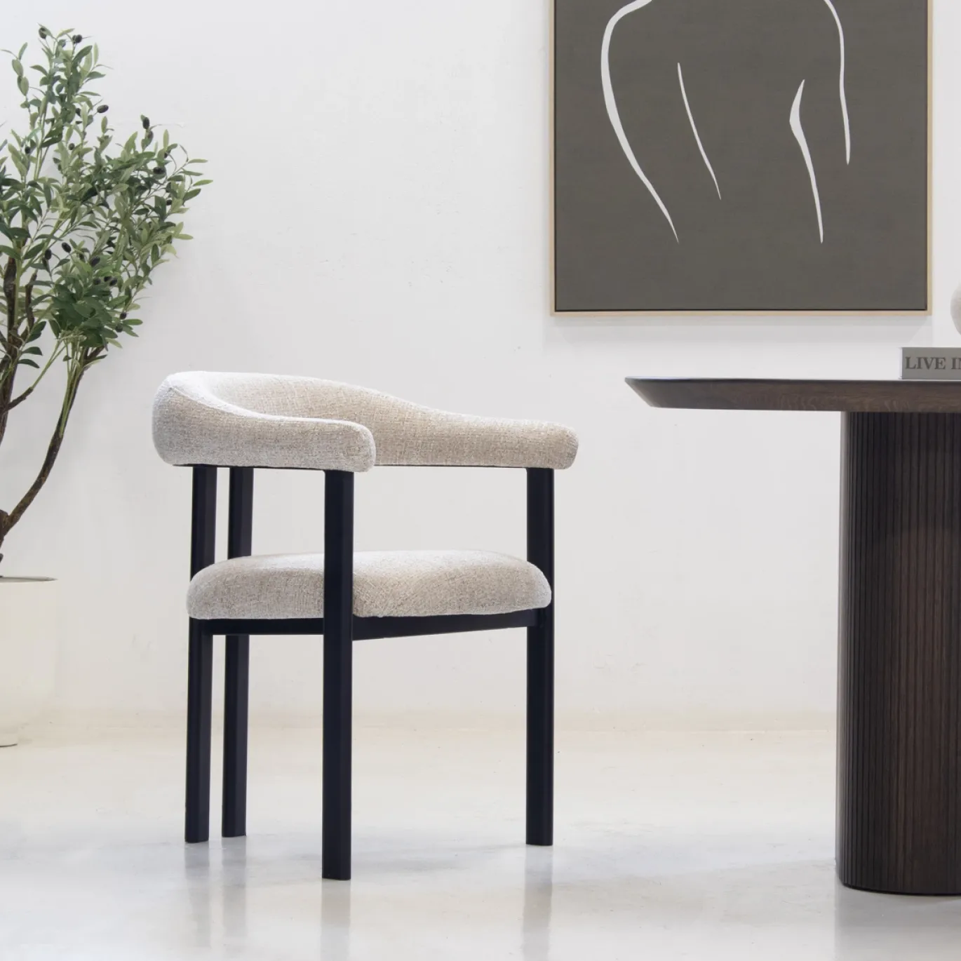 DÉJA Eetkamerstoel Odense Beige/Zwart