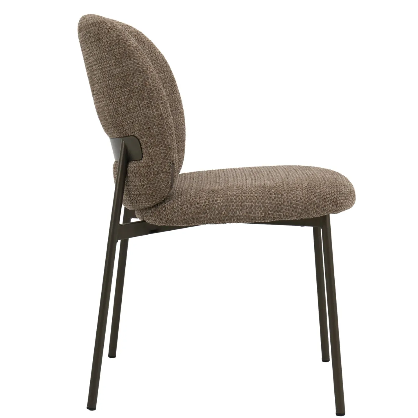 DÉJA Eetkamerstoel Riku Chenille Donkerbruin/Anodic Brown
