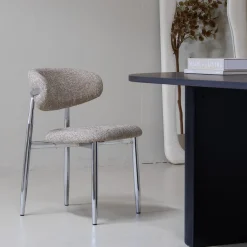 DÉJA Eetkamerstoel Skara Taupe/Chrome