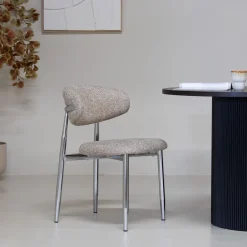DÉJA Eetkamerstoel Skara Taupe/Chrome
