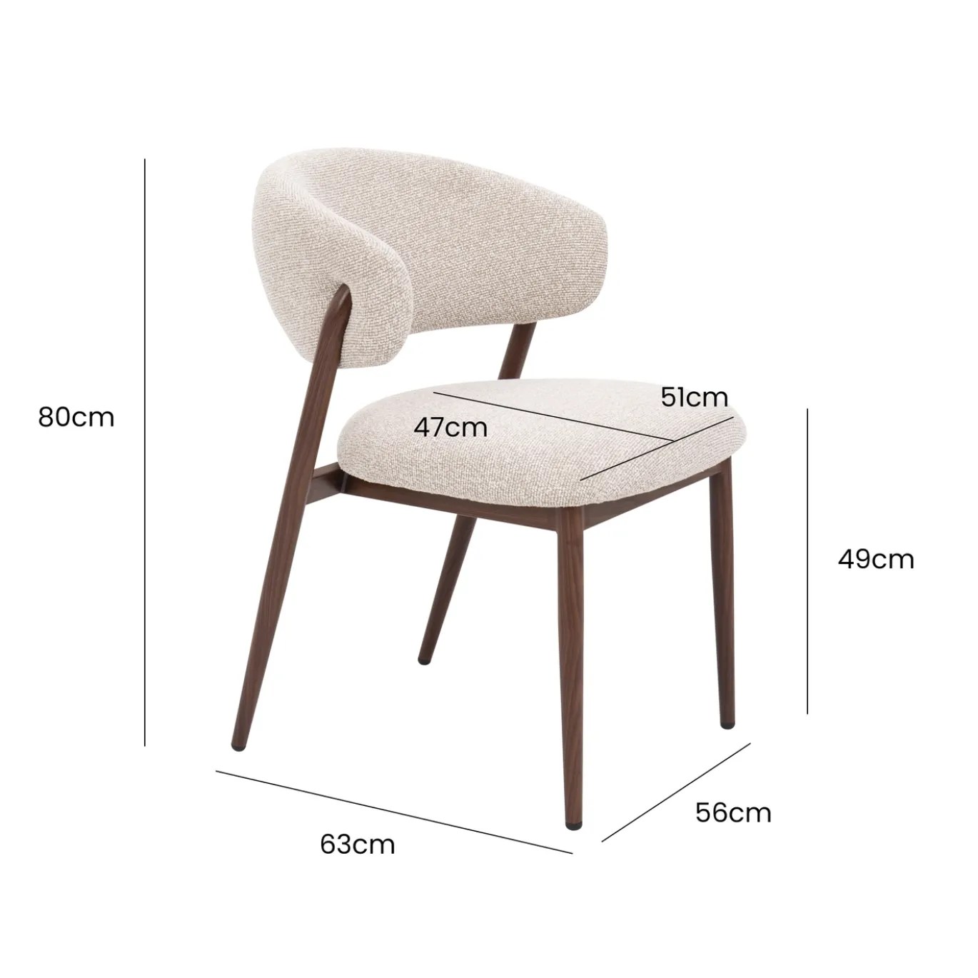 DÉJA Eetkamerstoel Skive Beige/Walnoot