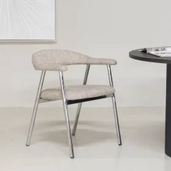 DÉJA Eetkamerstoel Sorø Taupe/Chrome