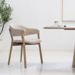 DÉJA Eetkamerstoel Uppsala Taupe/Naturel Eiken