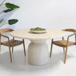 DÉJA Eettafel Djurö Travertin Rond 130cm