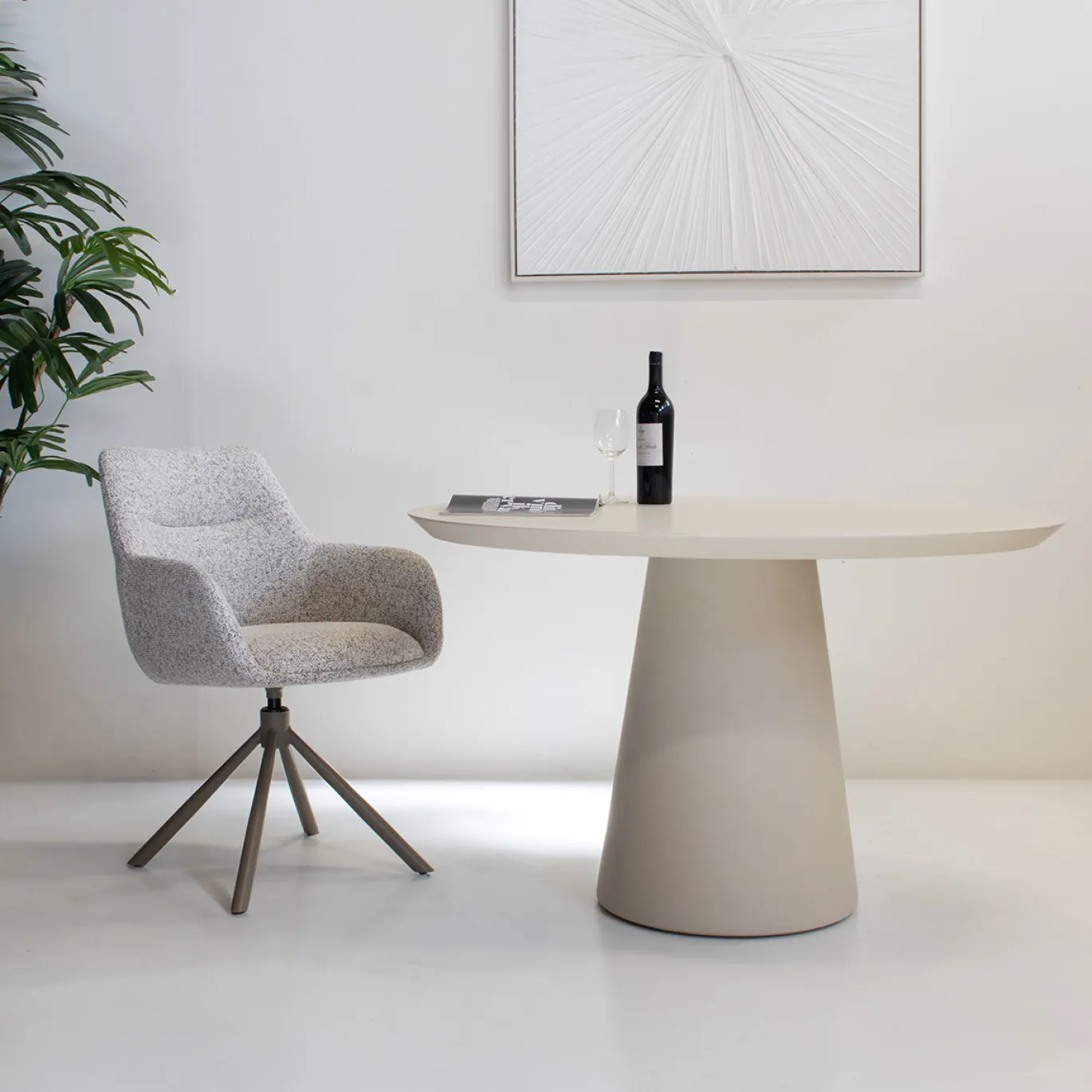 DÉJA Eettafel Grabo Beige Rond 120cm