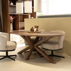 DÉJA Eettafel Lusa Bruin Eiken Ovaal 200cm