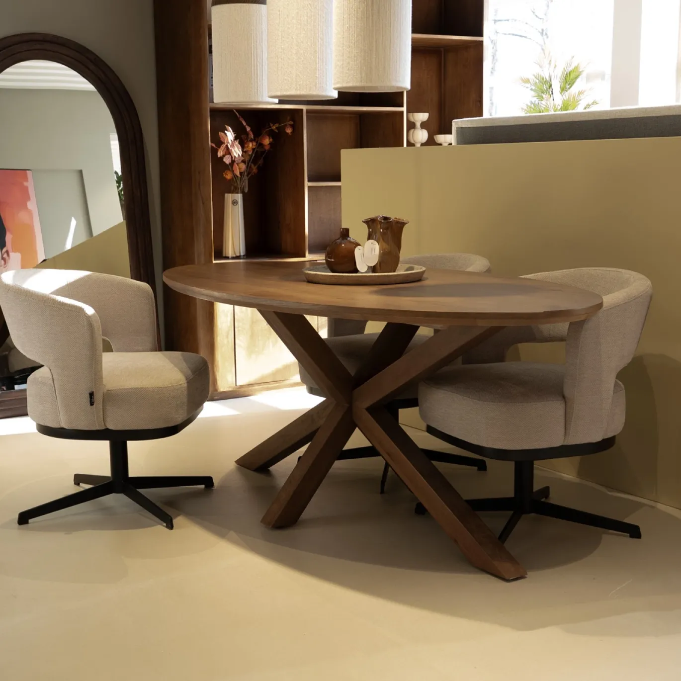 DÉJA Eettafel Lusa Bruin Eiken Ovaal 200cm