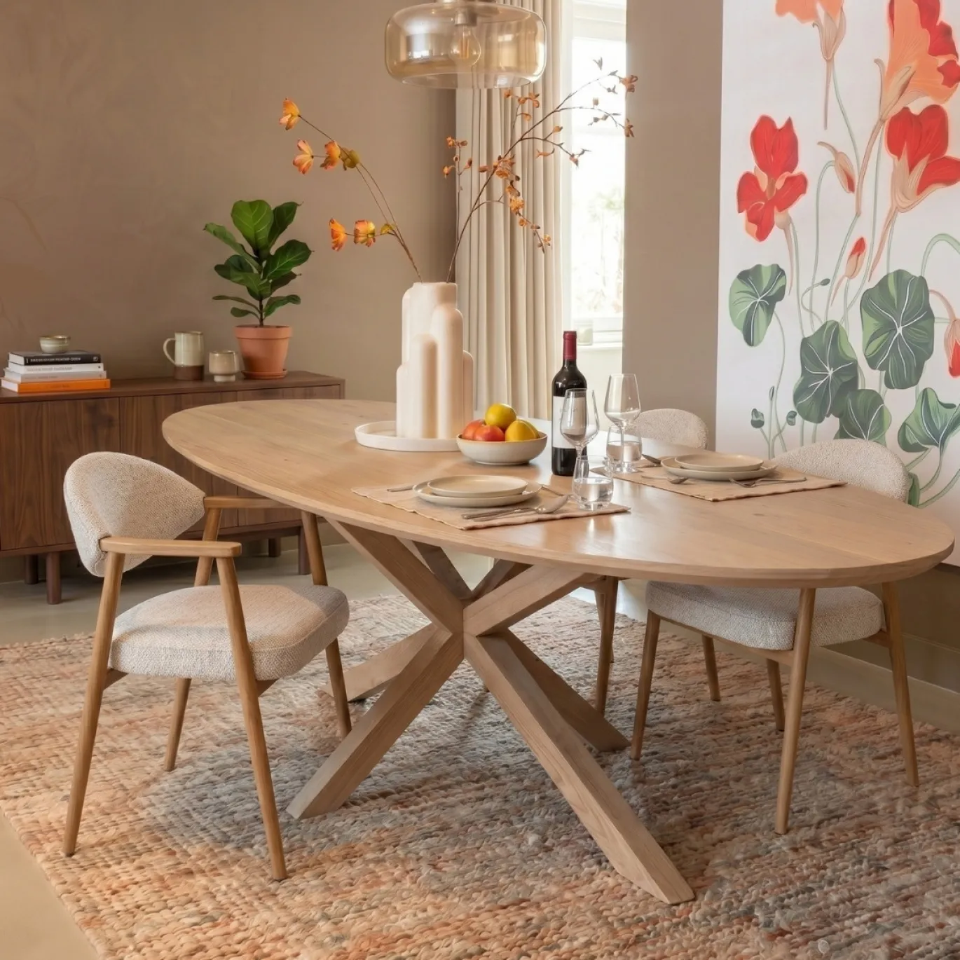 DÉJA Eettafel Lusa Naturel Eiken Ovaal 200cm