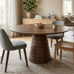 DÉJA Eettafel Marín Walnoot Rond 130cm