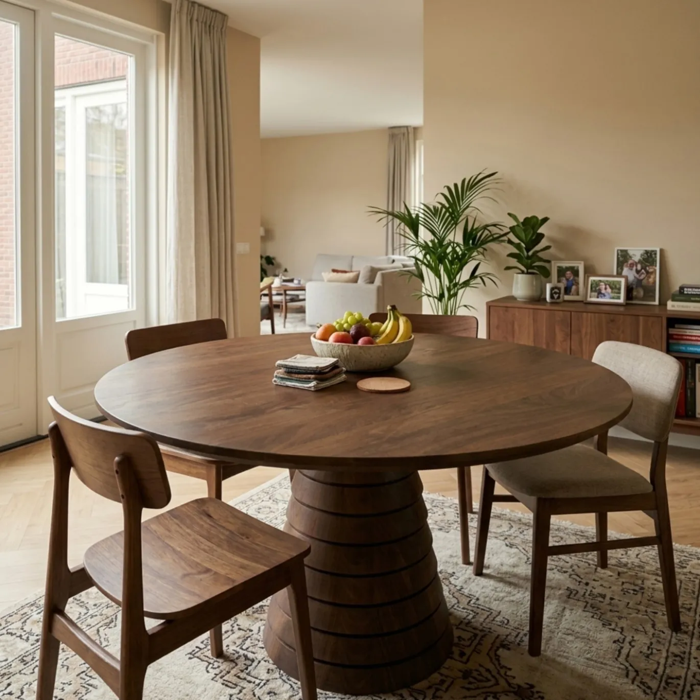 DÉJA Eettafel Marín Walnoot Rond 130cm