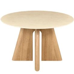 DÉJA Eettafel Miko Naturel Travertinlook Rond 120cm