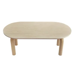 DÉJA Eettafel Mykonos Travertinlook Naturel Ovaal 200cm