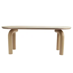 DÉJA Eettafel Mykonos Travertinlook Naturel Ovaal 200cm