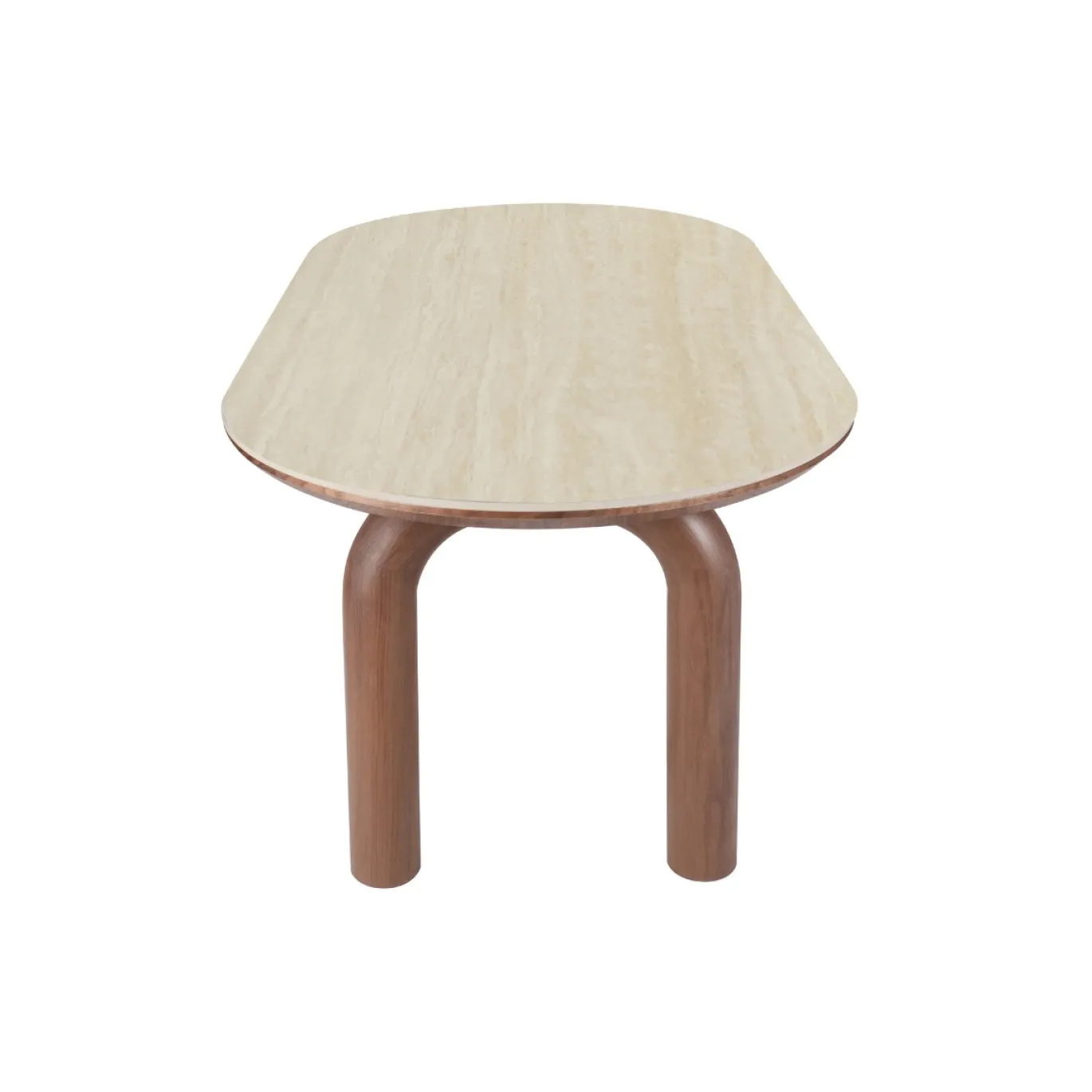 DÉJA Eettafel Mykonos Travertinlook Walnoot Ovaal 200cm