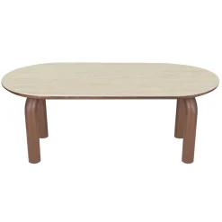 DÉJA Eettafel Mykonos Travertinlook Walnoot Ovaal 200cm