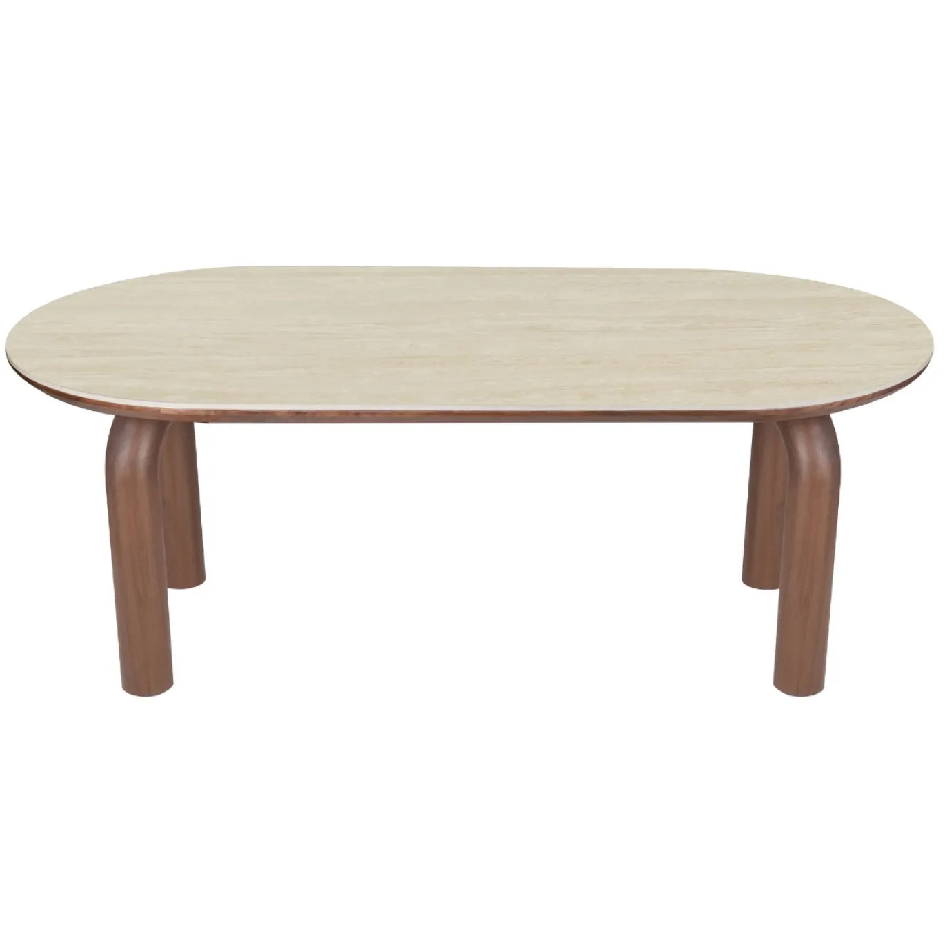 DÉJA Eettafel Mykonos Travertinlook Walnoot Ovaal 200cm