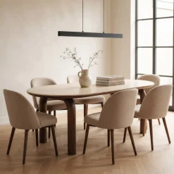 DÉJA Eettafel Mykonos Travertinlook Walnoot Ovaal 200cm