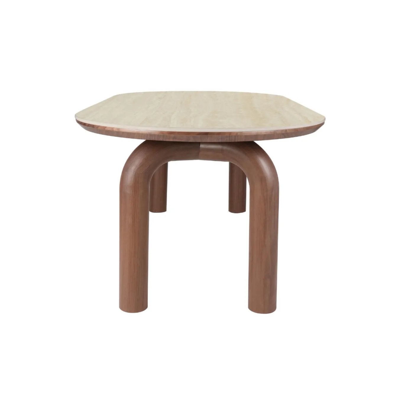 DÉJA Eettafel Mykonos Travertinlook Walnoot Ovaal 200cm