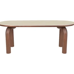 DÉJA Eettafel Mykonos Travertinlook Walnoot Ovaal 200cm