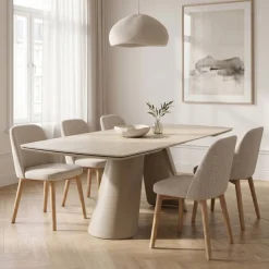 DÉJA Eettafel Oqui Beige Travertinlook Uitschuifbaar 160-240cm