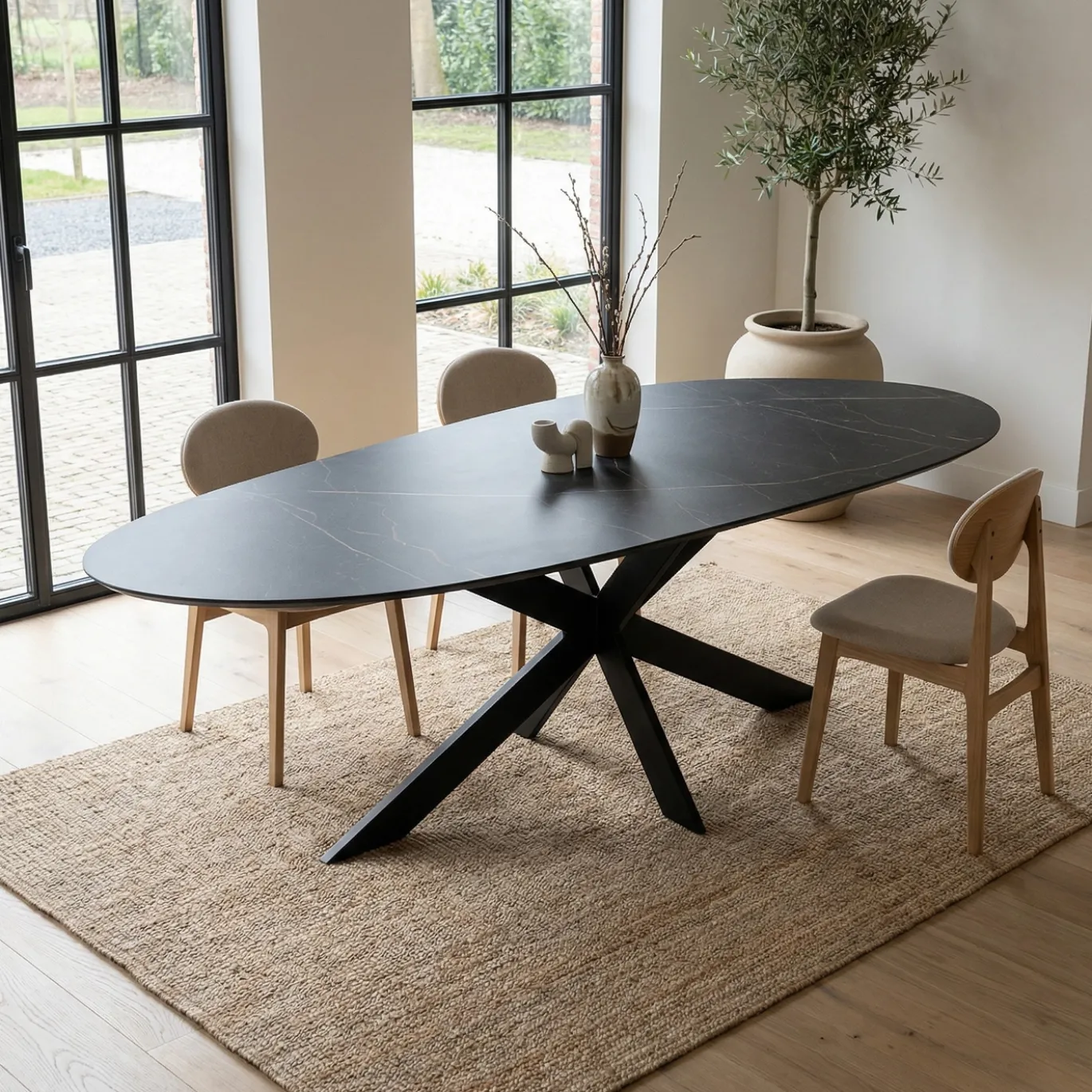 DÉJA Eettafel Sivo Slipper Urban Zwart HPL 240x105cm