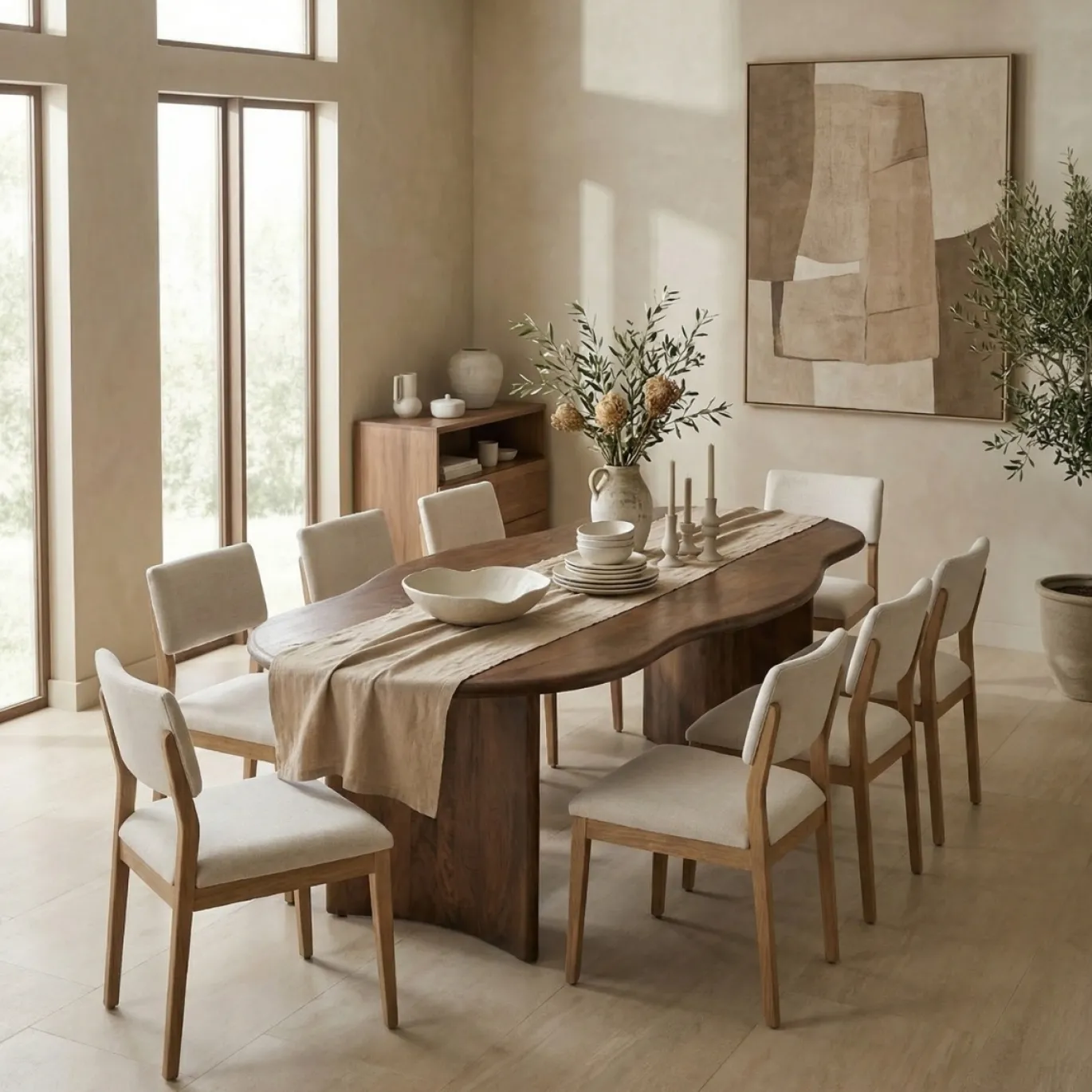 DÉJA Eettafel Tornio Walnoot Organisch 240cm