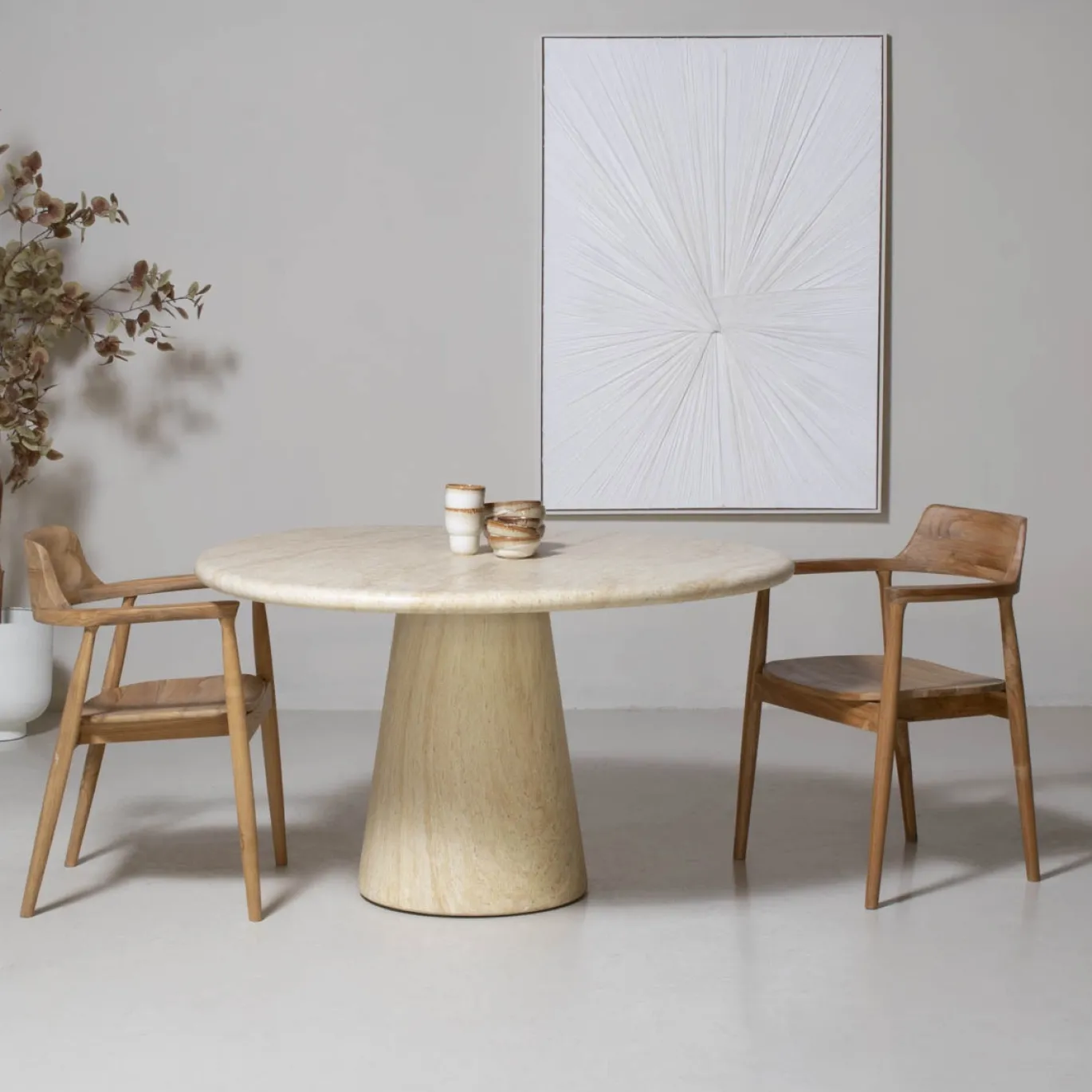 DÉJA Eettafel Vejen Travertin Organisch 130cm