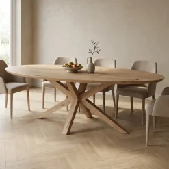 DÉJA Eettafel Vero Ovaal Naturel Eiken 240x120cm