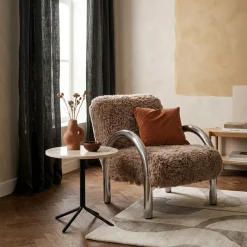 DÉJA Fauteuil Mandal Taupe/Chrome