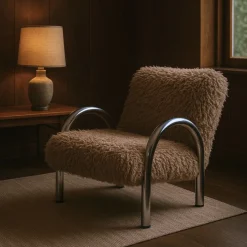 DÉJA Fauteuil Mandal Taupe/Chrome