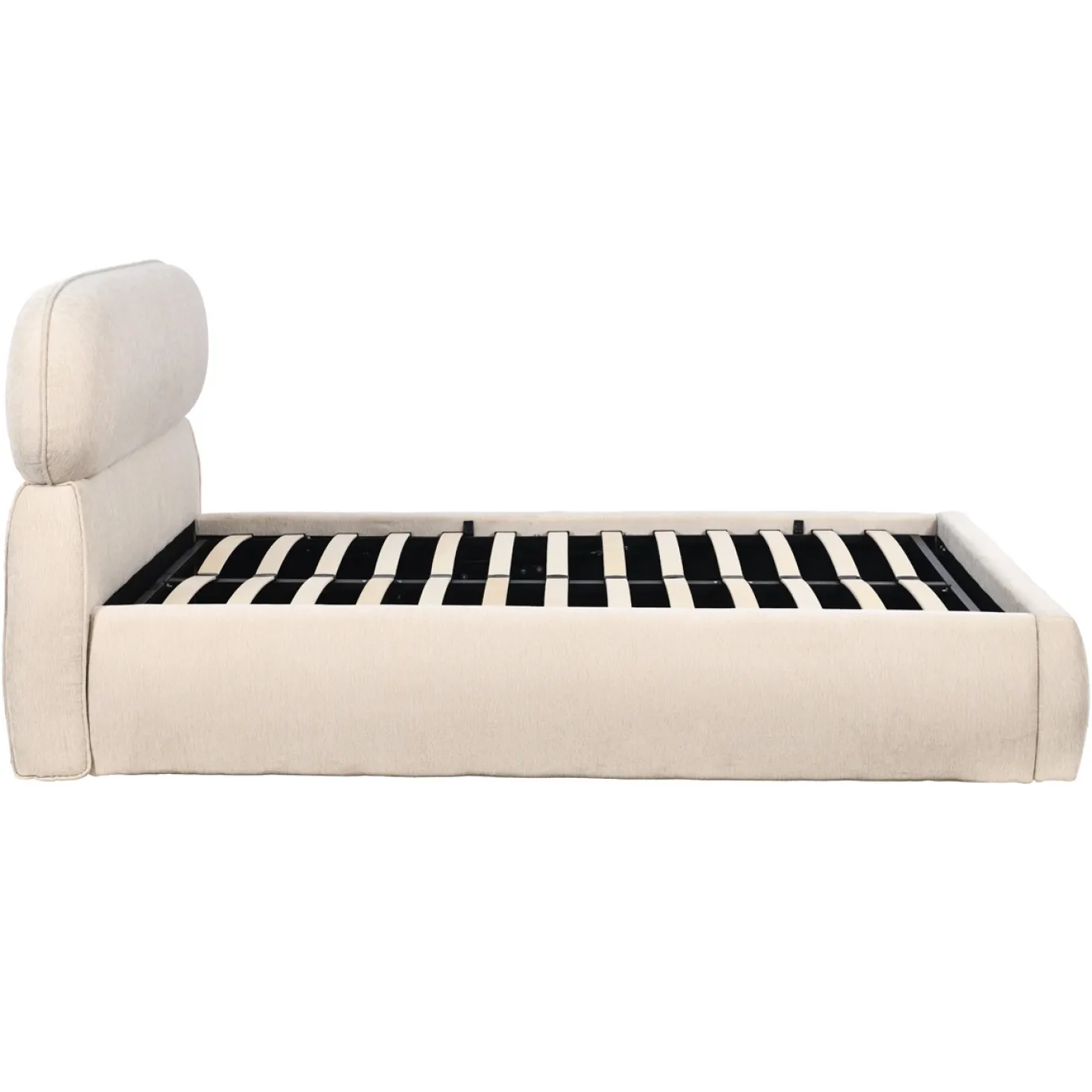 DÉJA Gestoffeerd Bed Cloud Beige met Opbergruimte 160x200cm