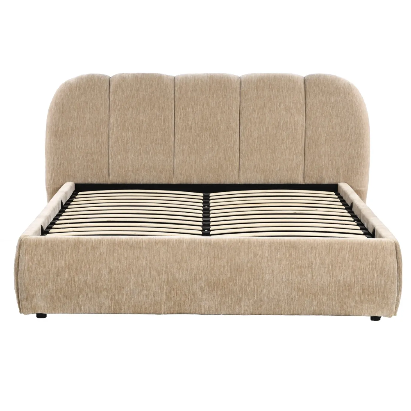 DÉJA Gestoffeerd Bed Otis Taupe met Opbergruimte 160x200cm