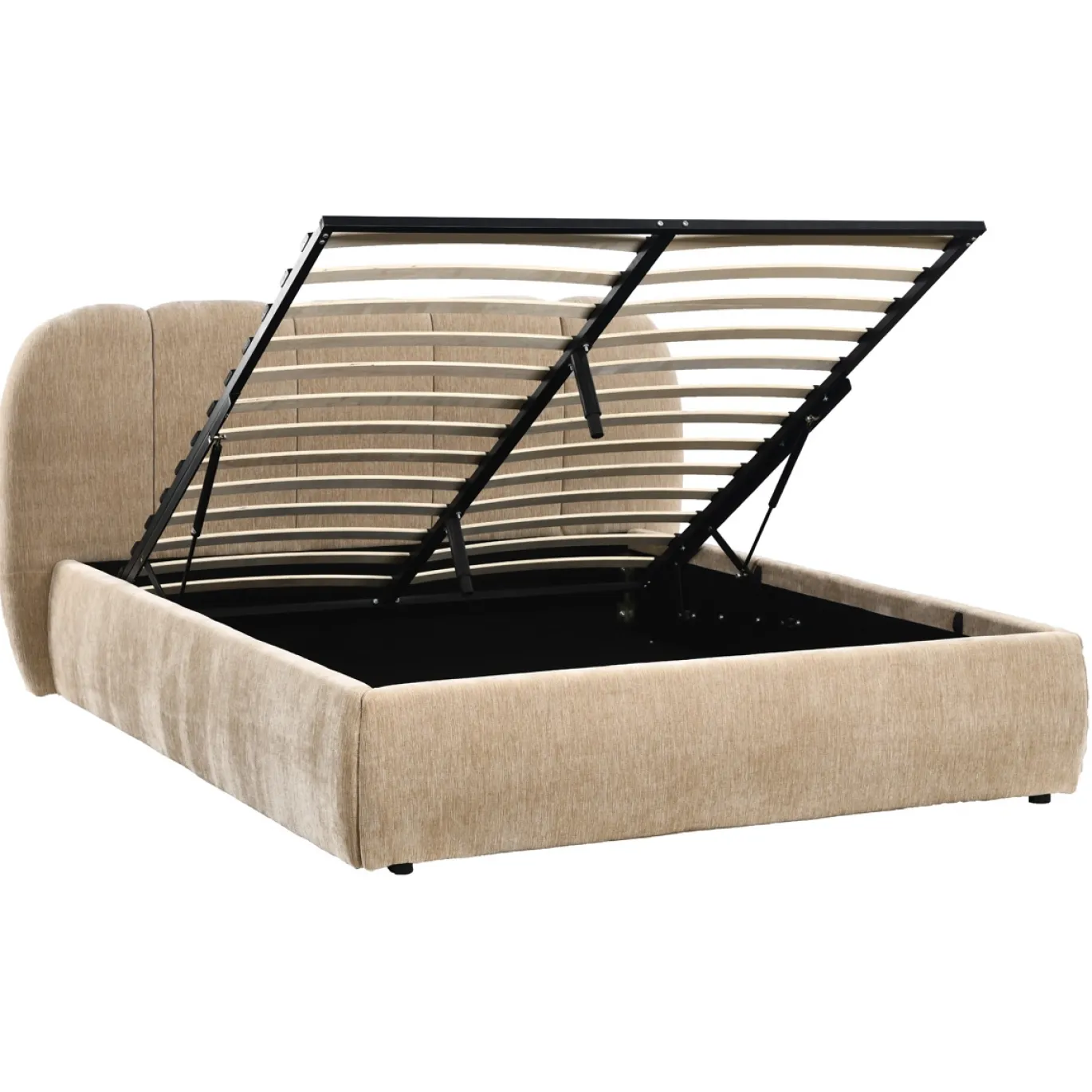 DÉJA Gestoffeerd Bed Otis Taupe met Opbergruimte 160x200cm