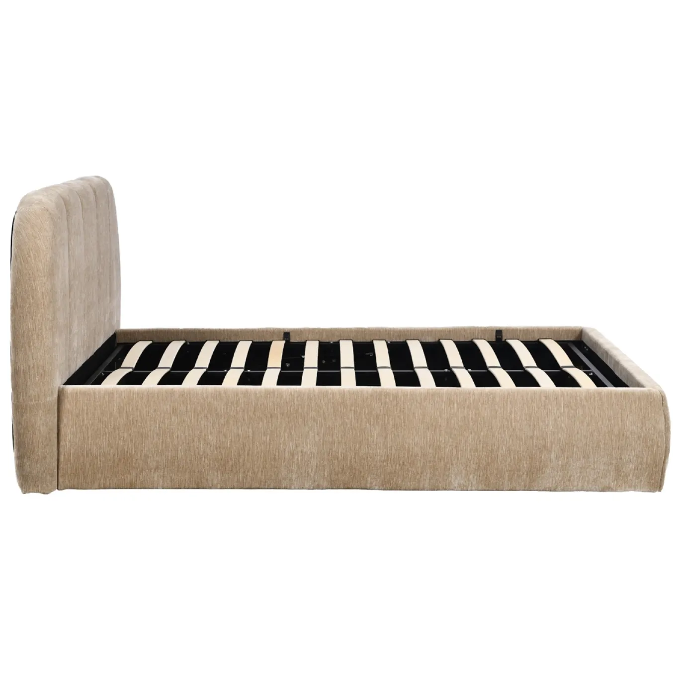 DÉJA Gestoffeerd Bed Otis Taupe met Opbergruimte 160x200cm