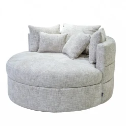 DÉJA Loveseat Miles Taupe Chenille Rond