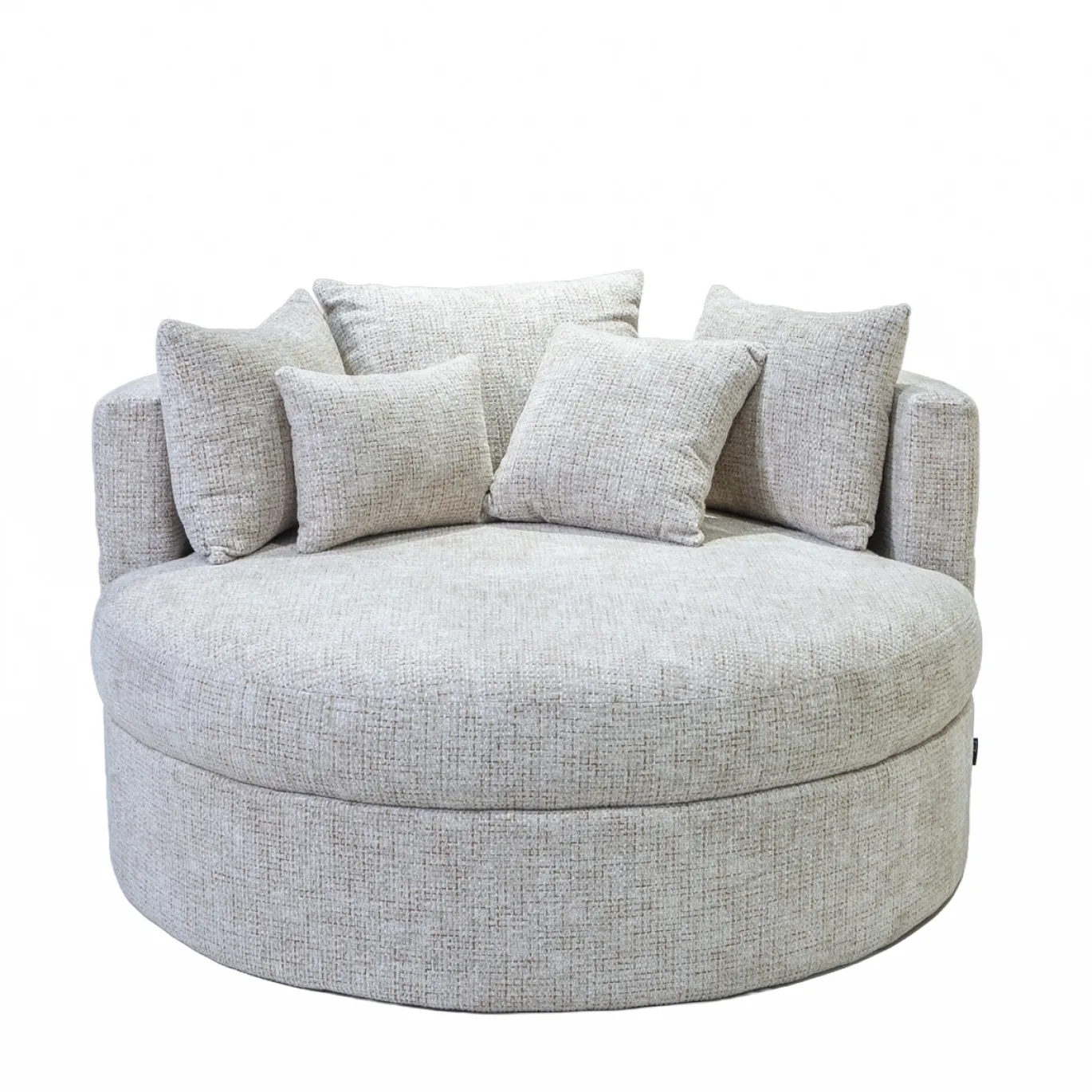DÉJA Loveseat Miles Taupe Chenille Rond