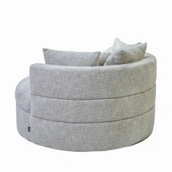 DÉJA Loveseat Miles Taupe Chenille Rond