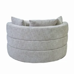 DÉJA Loveseat Miles Taupe Chenille Rond