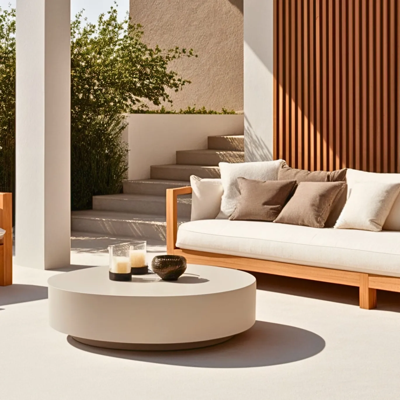 DÉJA Outdoor Loungetafel Bergby Beige Rond 120cm