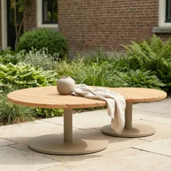 DÉJA Outdoor Salontafel Como Naturel/Taupe Set van 2