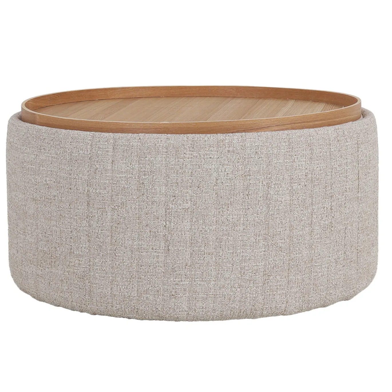 DÉJA Salontafel Angela Beige/Naturel Rond met Opbergruimte 81cm