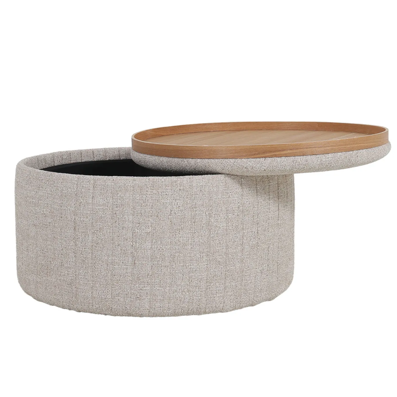 DÉJA Salontafel Angela Beige/Naturel Rond met Opbergruimte 81cm