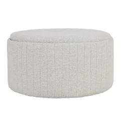 DÉJA Salontafel Angela Beige/Naturel Chenille Rond met Opbergruimte 81cm