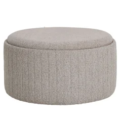 DÉJA Salontafel Angela Taupe/Naturel Chenille Rond met Opbergruimte 81cm