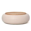 DÉJA Salontafel Draby Beige/Naturel Rond met Opbergruimte 102cm