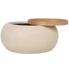 DÉJA Salontafel Draby Beige/Naturel Rond met Opbergruimte 73cm