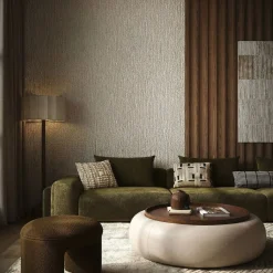 DÉJA Salontafel Draby Beige/Walnoot Rond met Opbergruimte 102cm